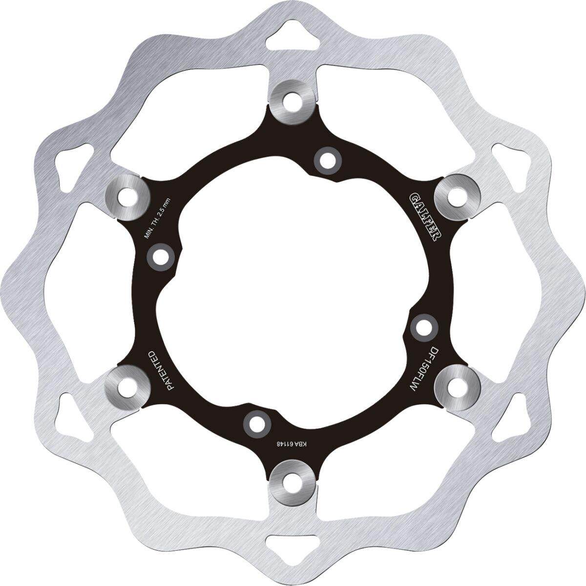 Galfer Black/Raw Df150flw - Wave Brake Disc For Kawasaki Kdx 250 1985-1995 - Front