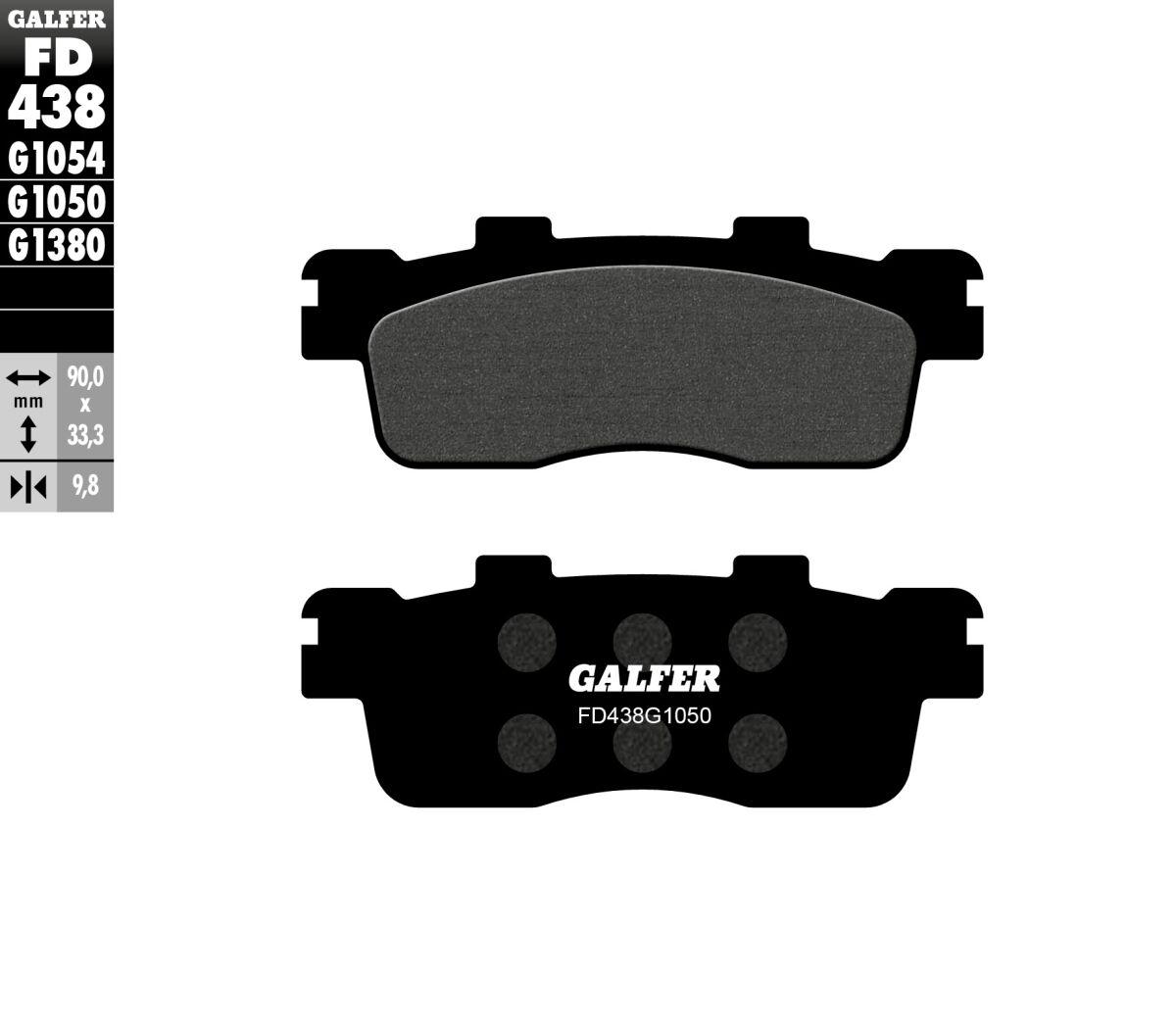 FD438G1050 - Galfer Organic Semi Metal Scooter Brake Pads For Kymco Agility 300 ABS 2020 - Rear