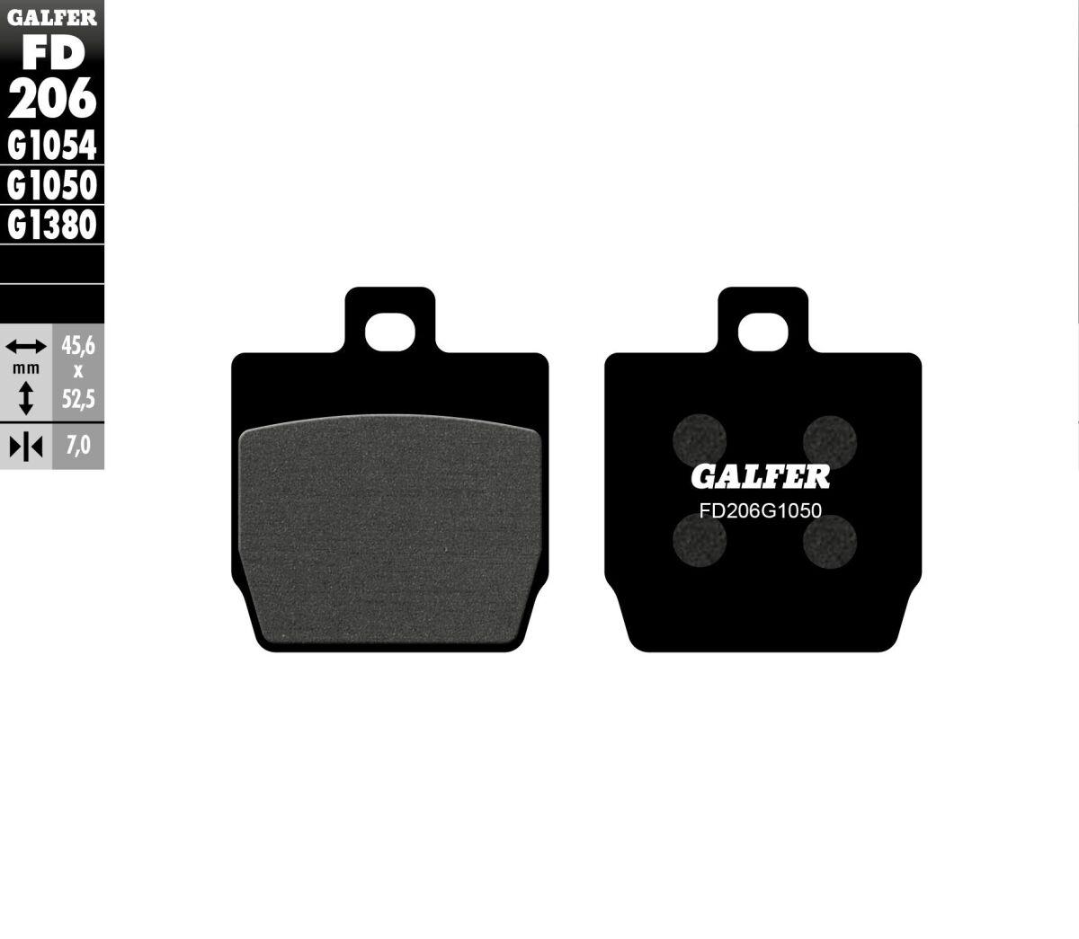 FD206G1050 - Galfer Organic Semi Metal Scooter Brake Pads For MBK Nitro 50 1997-2001 - Front