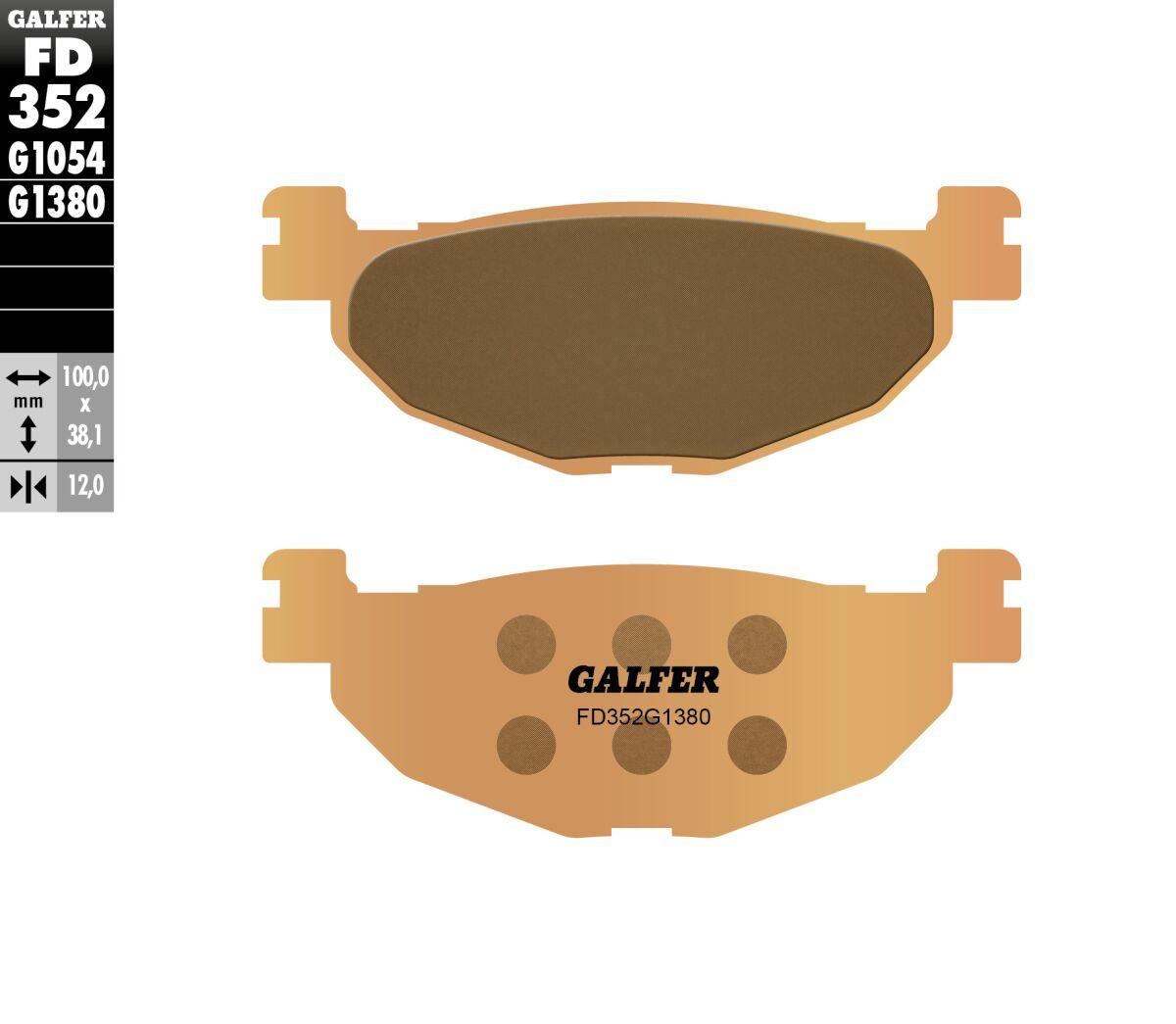 FD352G1380 - Galfer HH Sintered Scooter Brake Pads For Yamaha XP 500 T-Max 2004-2011 - Rear
