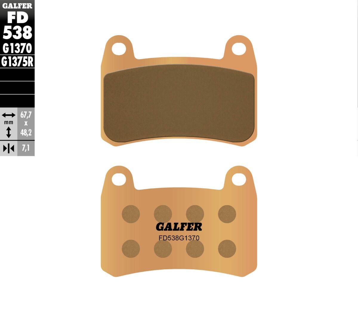 FD538G1370 - Galfer HH Sintered Street Brake Pads For Benelli 402S ABS 2018 - Front