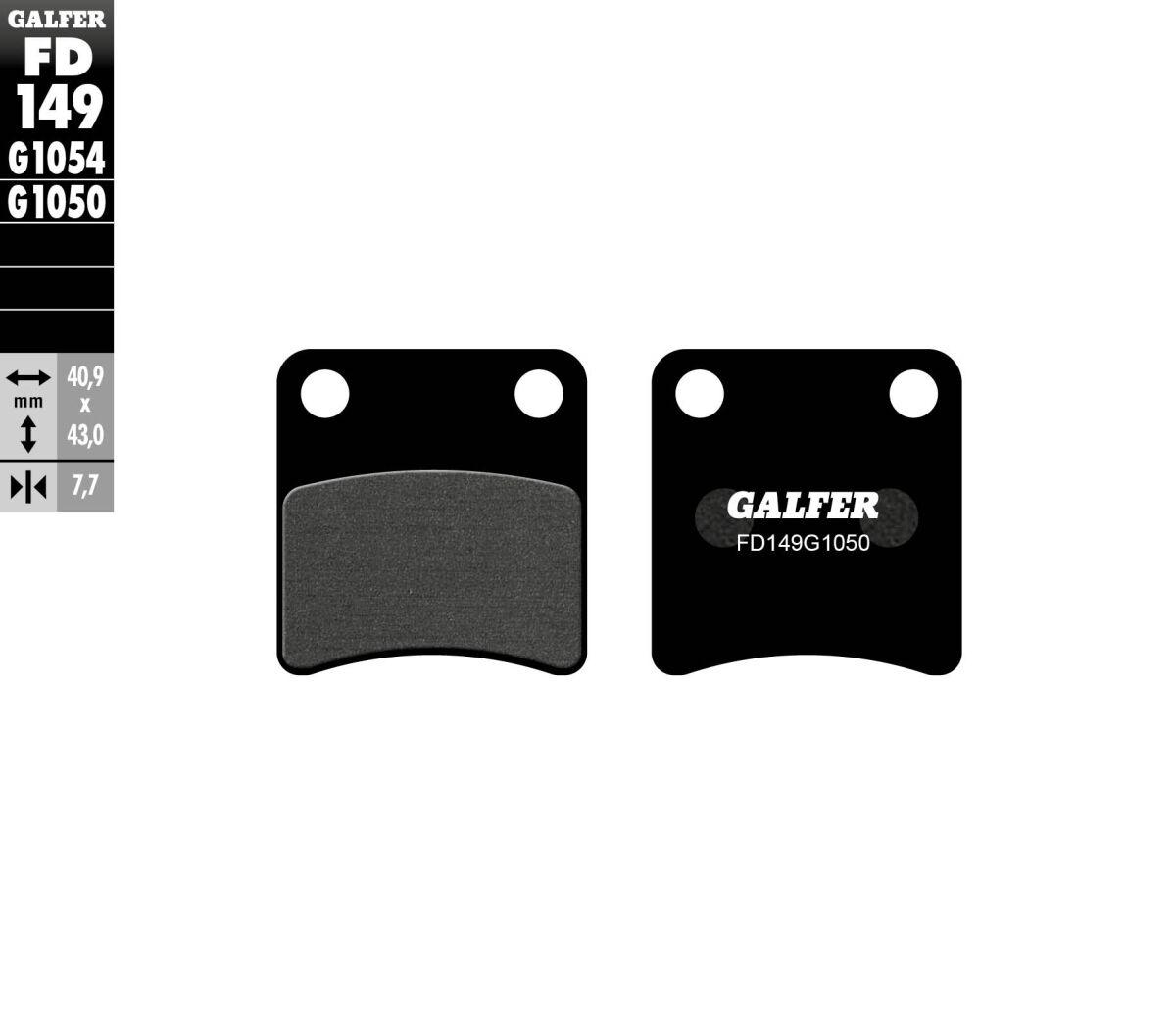 FD149G1050 - Galfer Organic Semi Metal Scooter Brake Pads For Daelim BONITA 50 2011-2014 - Front