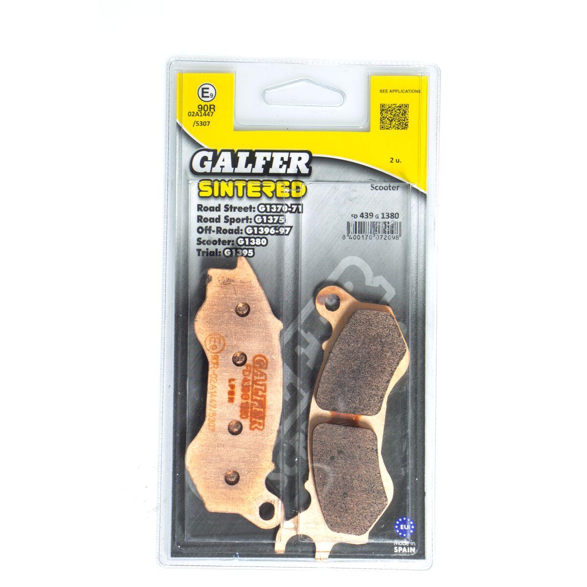 FD439G1380 - Galfer HH Sintered Scooter Brake Pads For Kymco Agility 125 CBS 2021-2024 - Front
