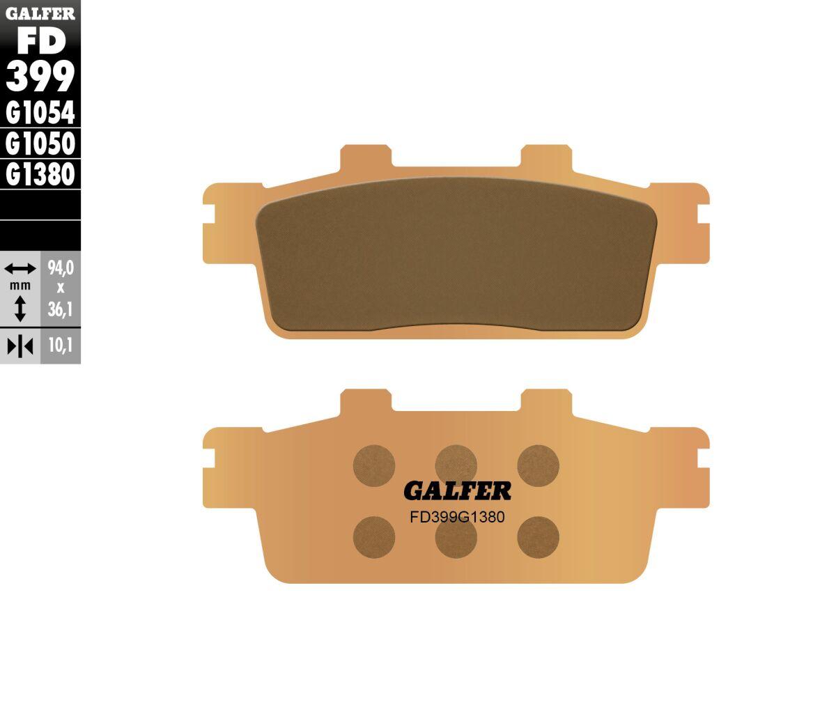 FD399G1380 - Galfer HH Sintered Scooter Brake Pads For Kymco Agility 300 ABS 2020 - Front