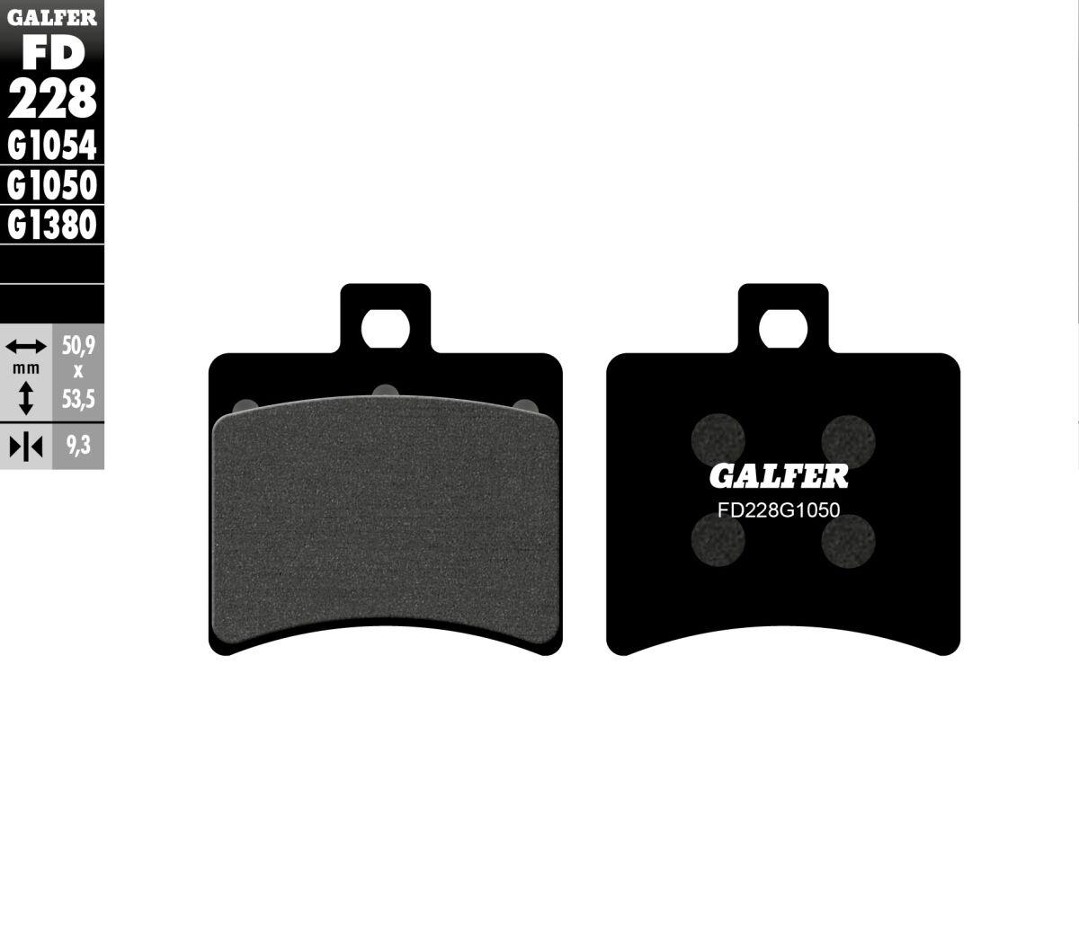 FD228G1050 - Galfer Organic Semi Metal Scooter Brake Pads For Aprilia Atlantic 125 2003-2006 - Rear