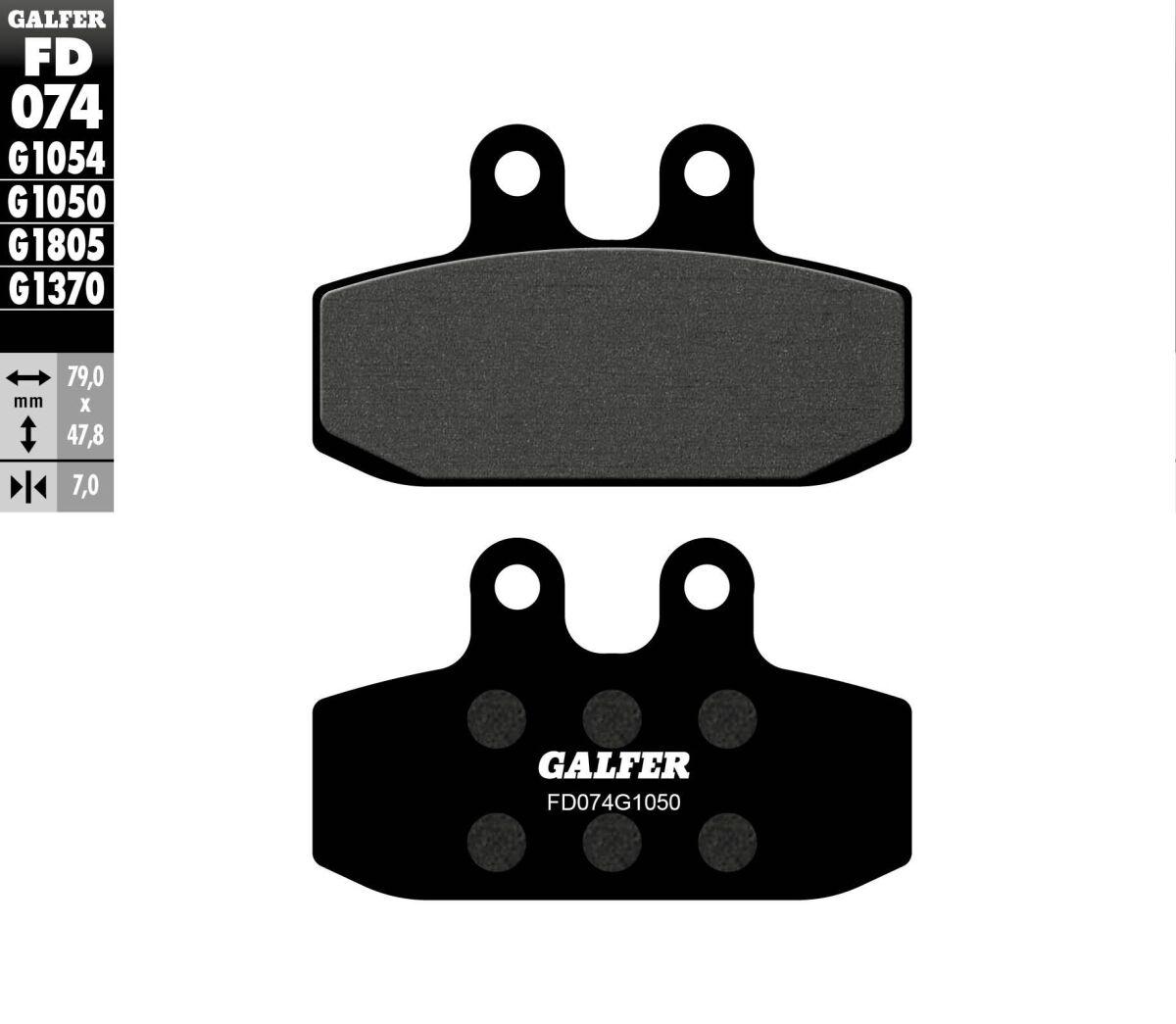 FD074G1050 - Galfer Organic Semi Metal Scooter Brake Pads For Gilera COUGAR 125 2001 - Front