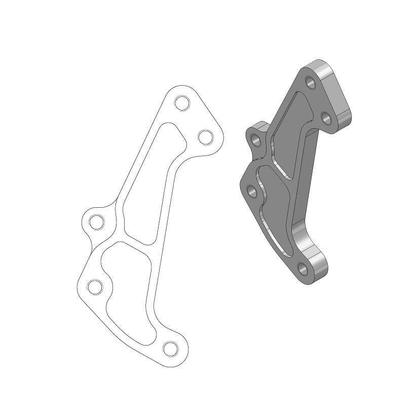 211065 - Moto Master Supermoto Racing Brake Disc Adapter Bracket For Beta RR 125 2018-2021 Fits Front Left Or Right