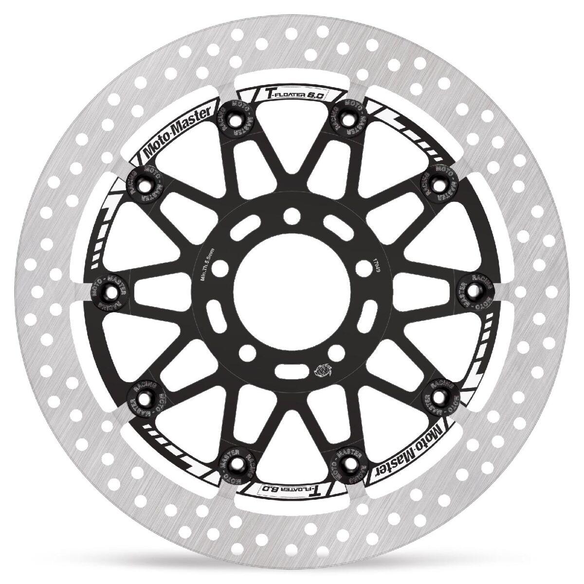 Moto Master Black/Stainless Steel 117049 - Halo Series T-Floater Brake Disc For Kawasaki Zx-10 R 1000 Abs Ninja 2017-2025 Front