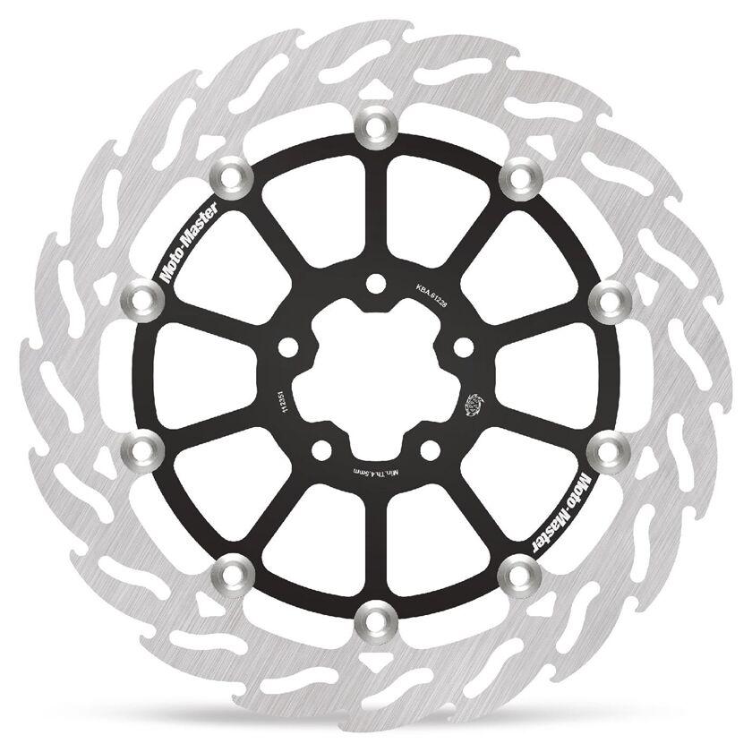 Moto Master Black/Silver 112351 - Flame Series Floating Brake Disc For Harley Davidson Ra 1250 S 2021-2024 Front Left