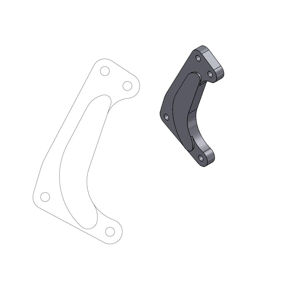 211034 - Moto Master Supermoto Racing Brake Disc Adapter Bracket For Yamaha WRF250 2001-2021 Front - Black