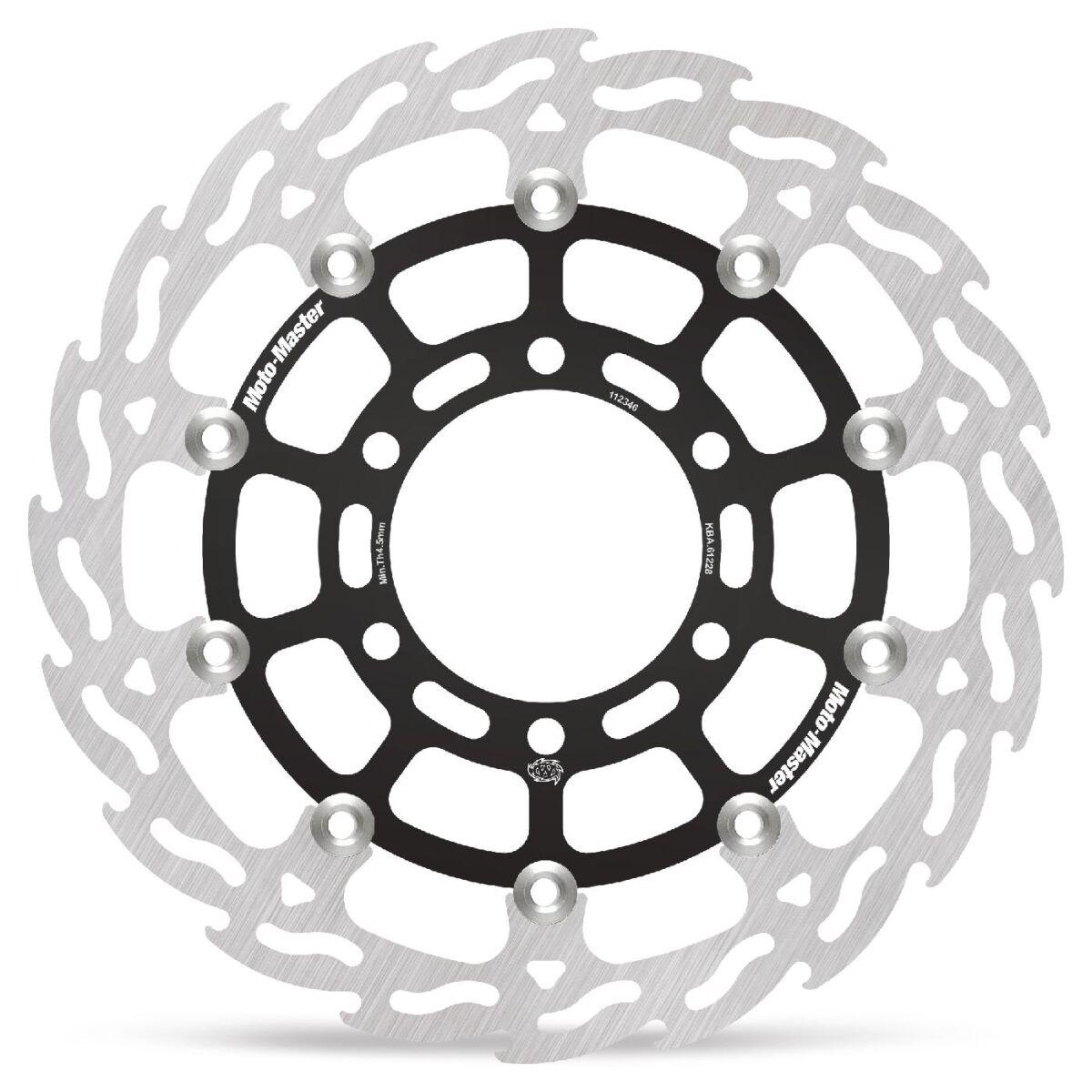 Moto Master Black/Silver 112346 - Flame Series Floating Brake Disc For Ktm Duke 125 2017-2020 - Front Left