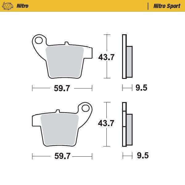 99022 - 099022 - Moto Master Nitro Sport Rear Brake Pads - KTM SX85 2004-2011