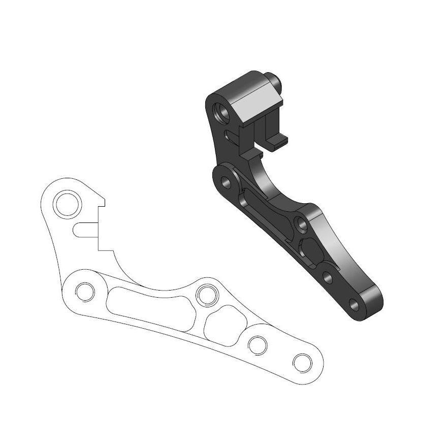 211080 - Moto Master Relocation Bracket for OEM Caliper For Sherco SC125 2019-2020 Fits Front Left Or Right - Black