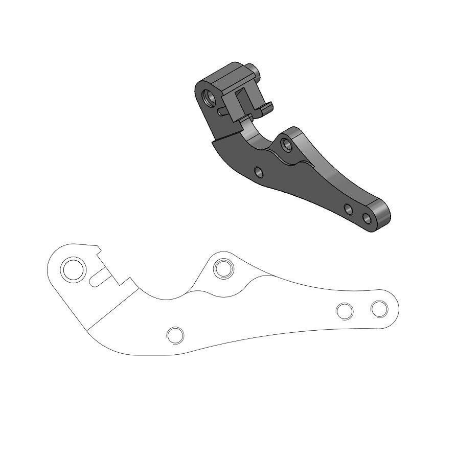 211054 - Moto Master Supermoto Street Brake Disc Adapter Bracket For Gas Gas EC350F 2021-2023 Front - Black