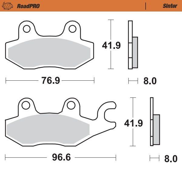 402901 - 402901 - Moto Master Roadpro Sinder Front Brake Pads - Yamaha YBR 250 2011-2012