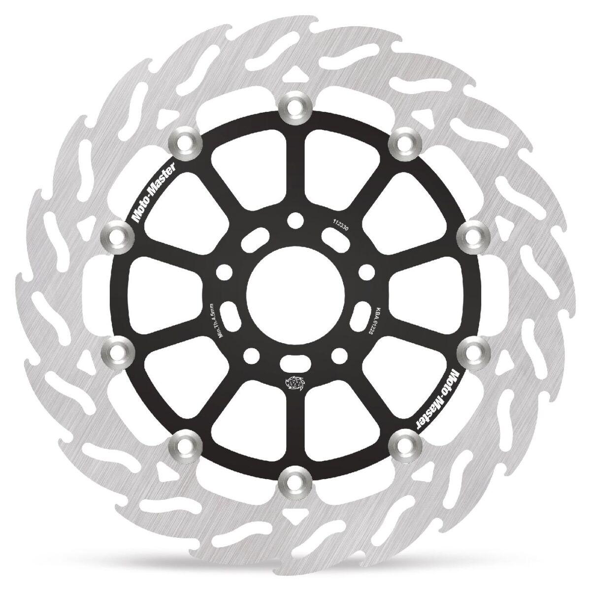 Moto Master Black/Silver 112330 - Flame Series Floating Brake Disc For Ktm Duke 790 2018-2024 - Front Left