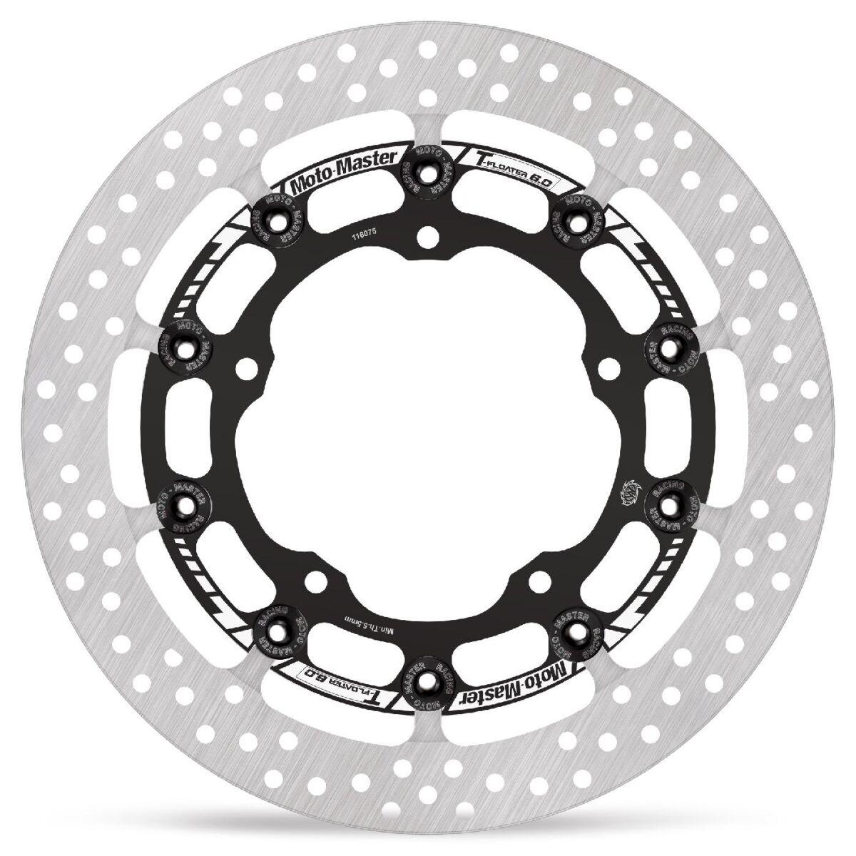 Moto Master Black/Silver 116080 - Halo Series T-Floater Brake Disc For Yamaha Yzf-R1 1000 2015-2024 - Front