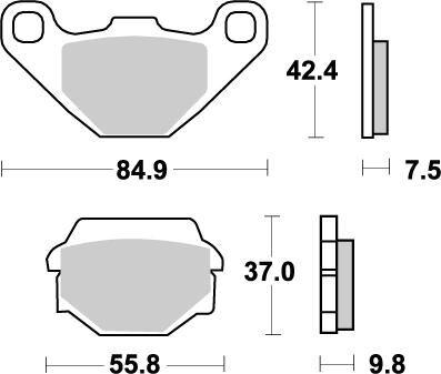 Moto Master 91121 - 091121 - Nitro Rear Brake Pads - Kawasaki Klr650 1989-2003