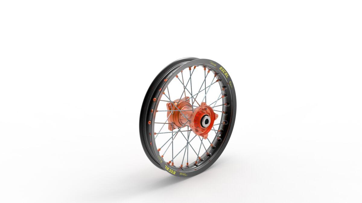 20.709.0.AR - Kite Elite MX 16" Rear Wheel - KTM SX85 2006-2020 - Black/Orange Hub/Silver