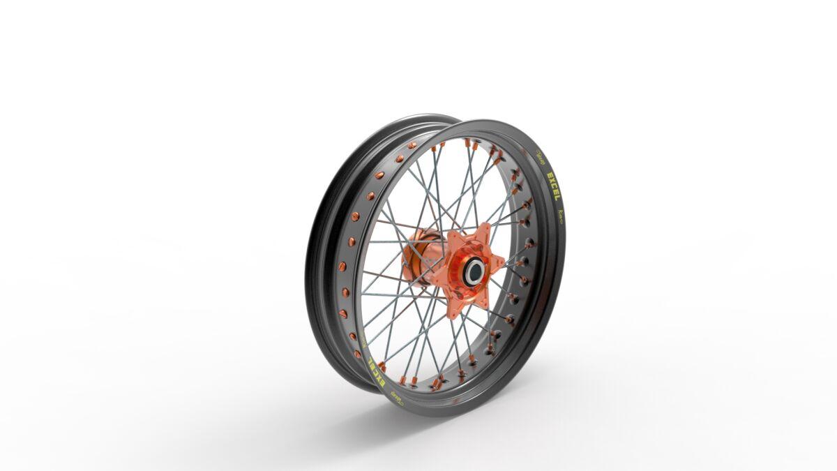 20.215.0.AR - Kite Elite SM 17" Rear Wheel - KTM EXC-F450 2017-2023 - Black/Orange/Silver