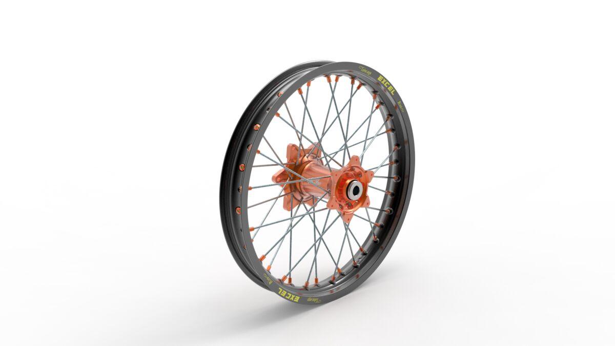 20.388.0.AR - Kite Elite MX 19" Rear Wheel - KTM SXF450 2023-2024 - Black/Orange Hub/Silver