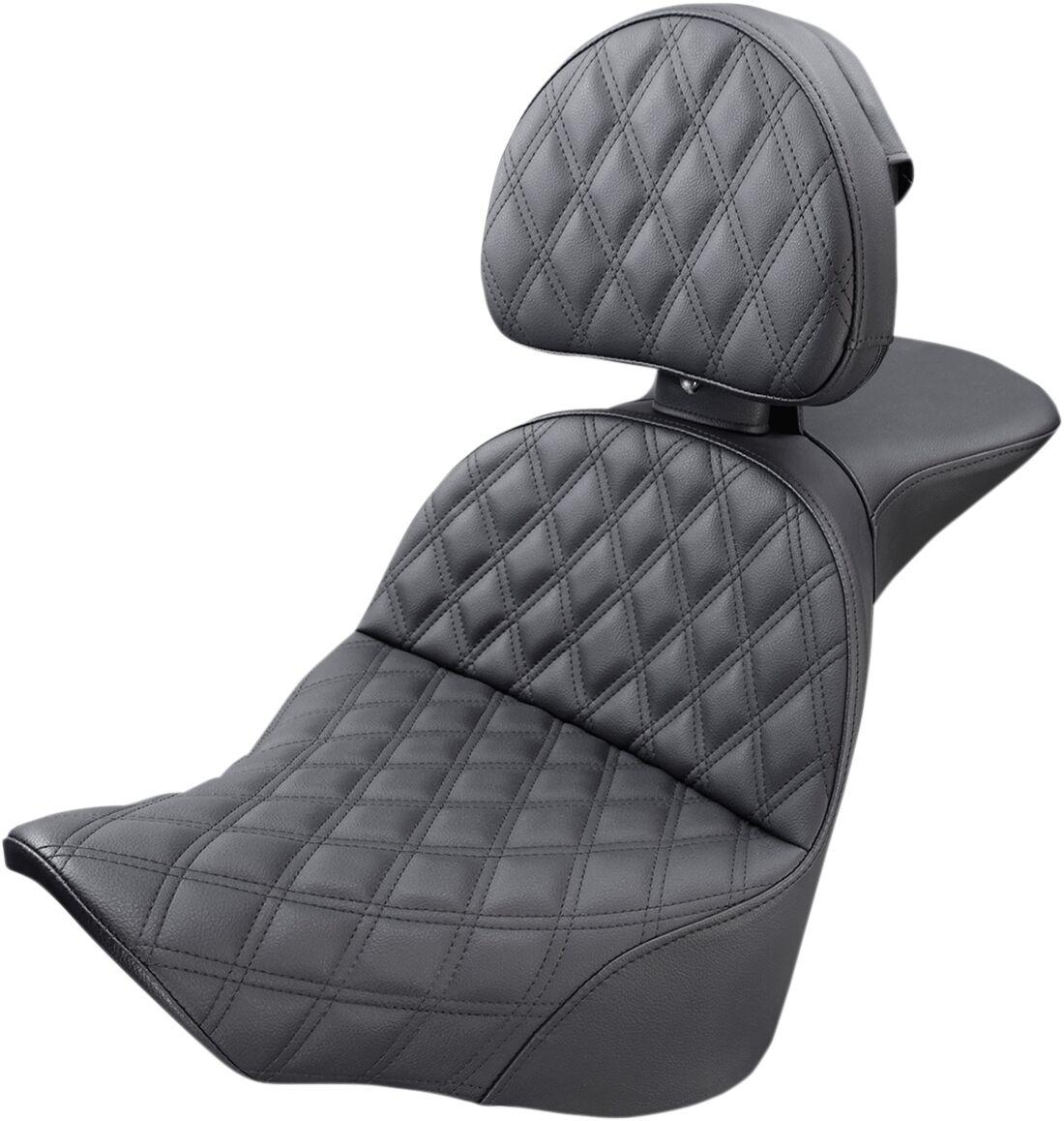 818-27-030LS - Saddlemen Explorer Lattice Stitch Seat With Backrest For Harley Davidson FLFB 1750 ABS 2018-2020 - Black
