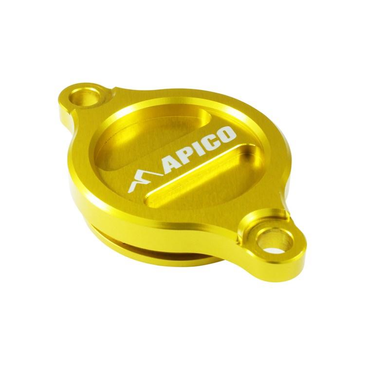 Apico Yellow Oil Filter Cover - Suzuki Rmz250 2007-22, Rmz450 2005-22