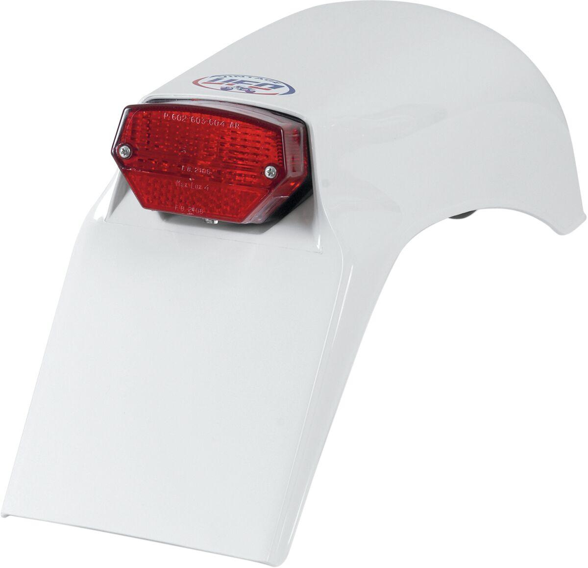 Ufo White Me08032w - Universal Vintage Rear Fender With Taillight - Fantic 1979-82