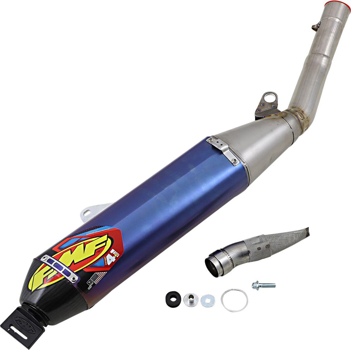 044466 - FMF Factory 4.1 Titanium Blue Slip-On Exhaust Silencer For Yamaha WRF450 2020-21