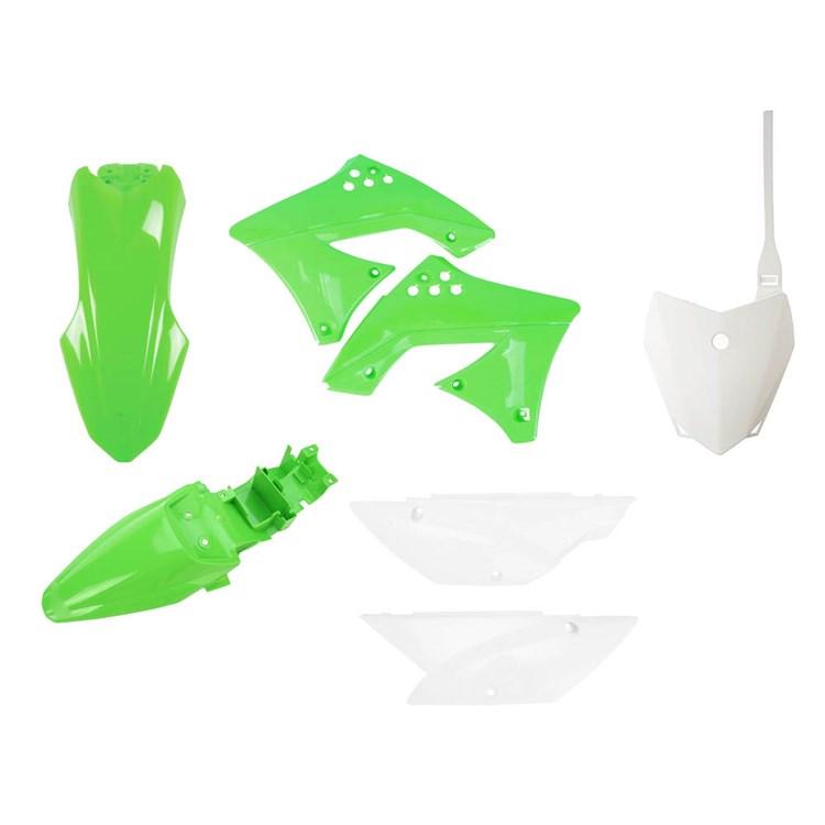 Polisport Plastics Kit - Kawasaki KLX110 2010-2024 - OEM (Green/White)