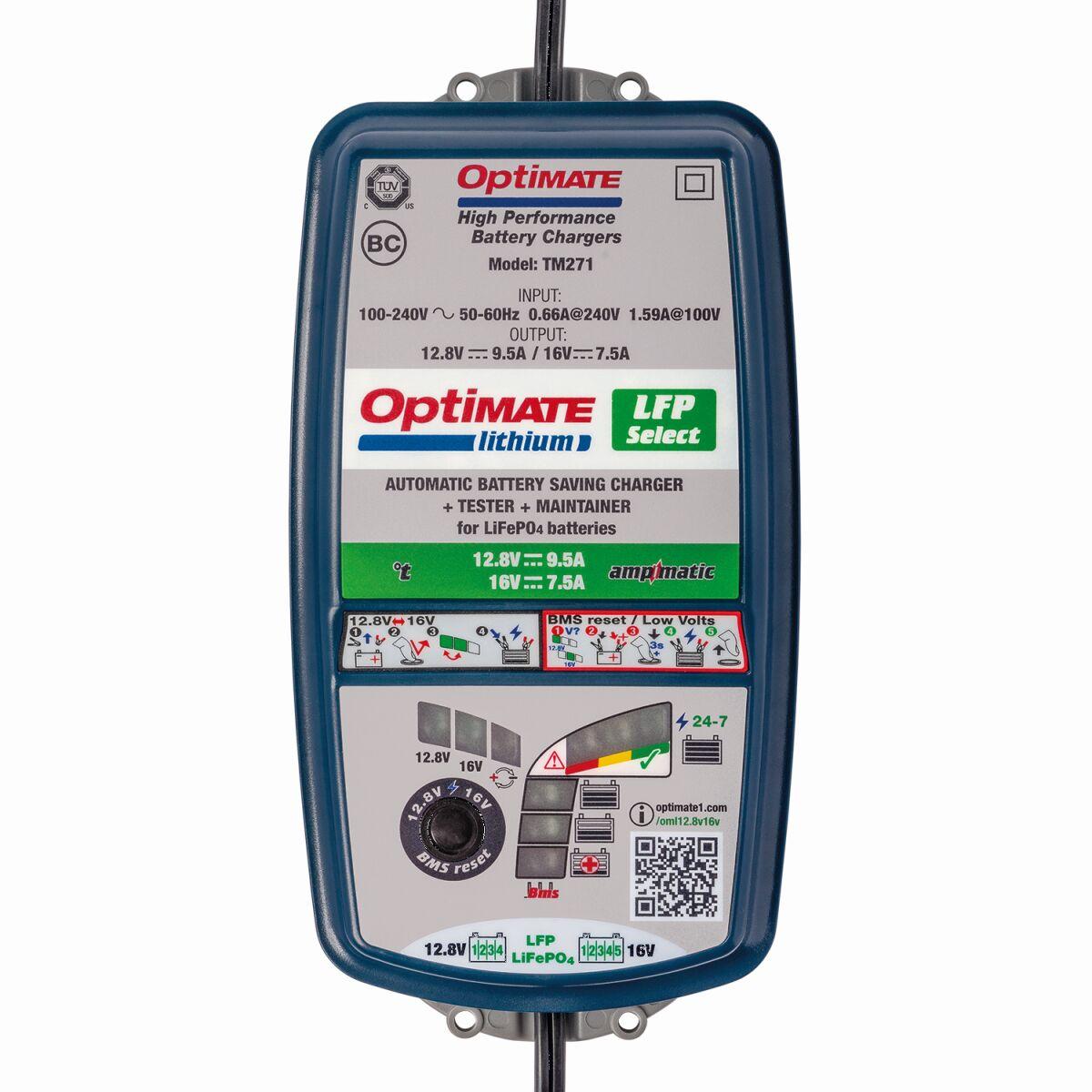 TM270V2 - TecMate Optimate Lithium LFP 4S 9A/5S 7A Battery Charger