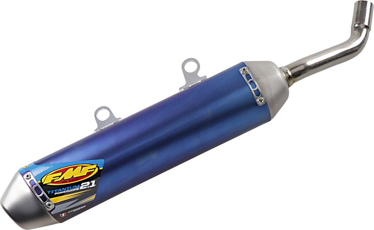 025254 - FMF Powercore 2.1 Blue Titanium Silencer For Husqvarna TC250 & KTM SX250 2019-22