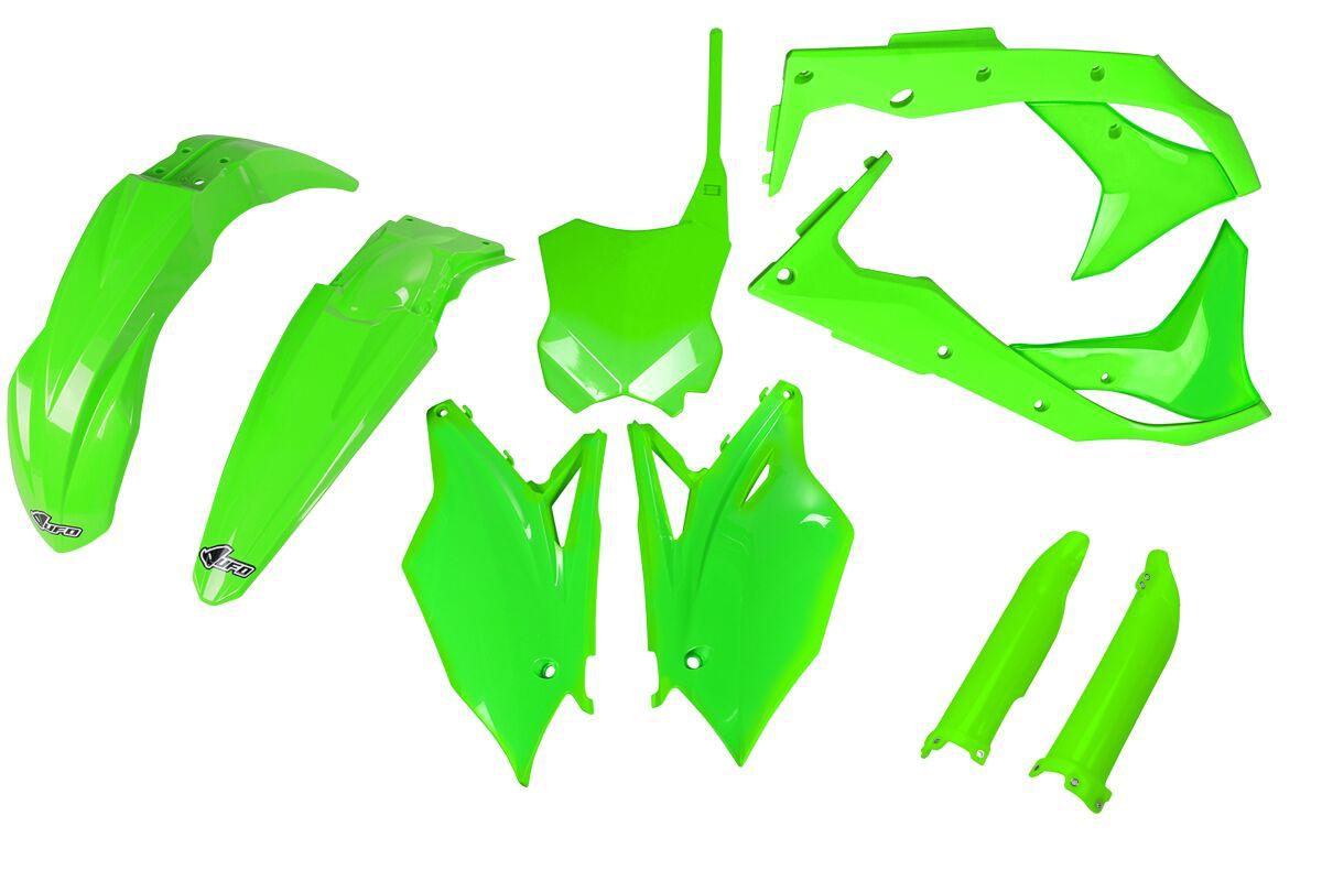 KAKIT224F@AFLU - UFO Full Plastics Kit - Kawasaki KXF250 2017 - Fluro Green