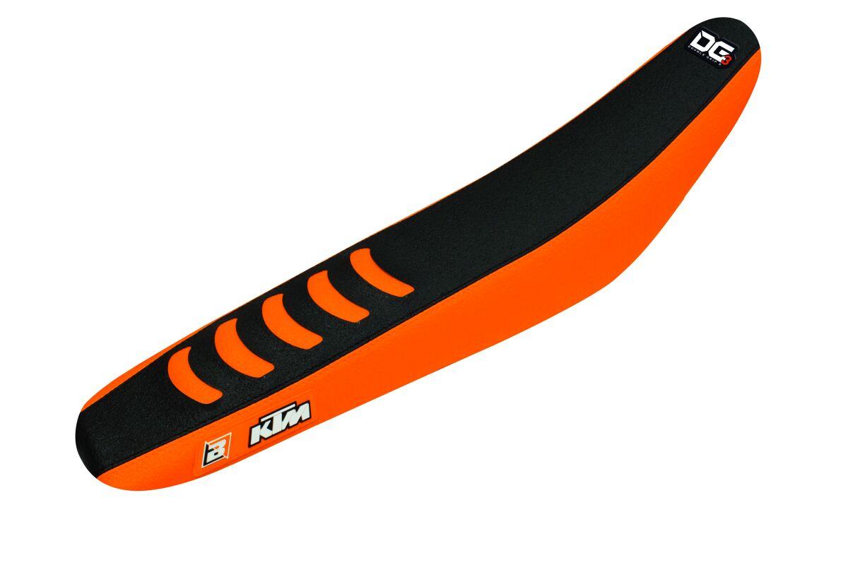 1528H - Blackbird Double Grip 3 Seat Cover - KTM SX 50/65/85/125/150/250 & SXF 250/350/450 2019 - Black/ Orange