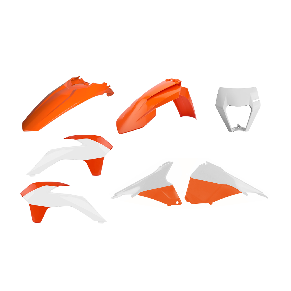 Polisport Orange/White Enduro Plastics Restyle Kit - Ktm Exc/Exc-F 2014-16 Restyle 2019 Kit - Oem ()