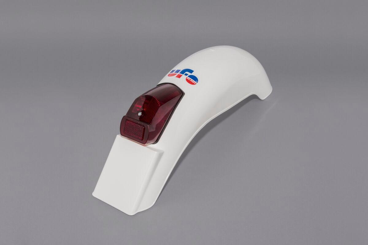 ME08025W - UFO Universal Vintage Enduro Rear Fender With Tail Light - White