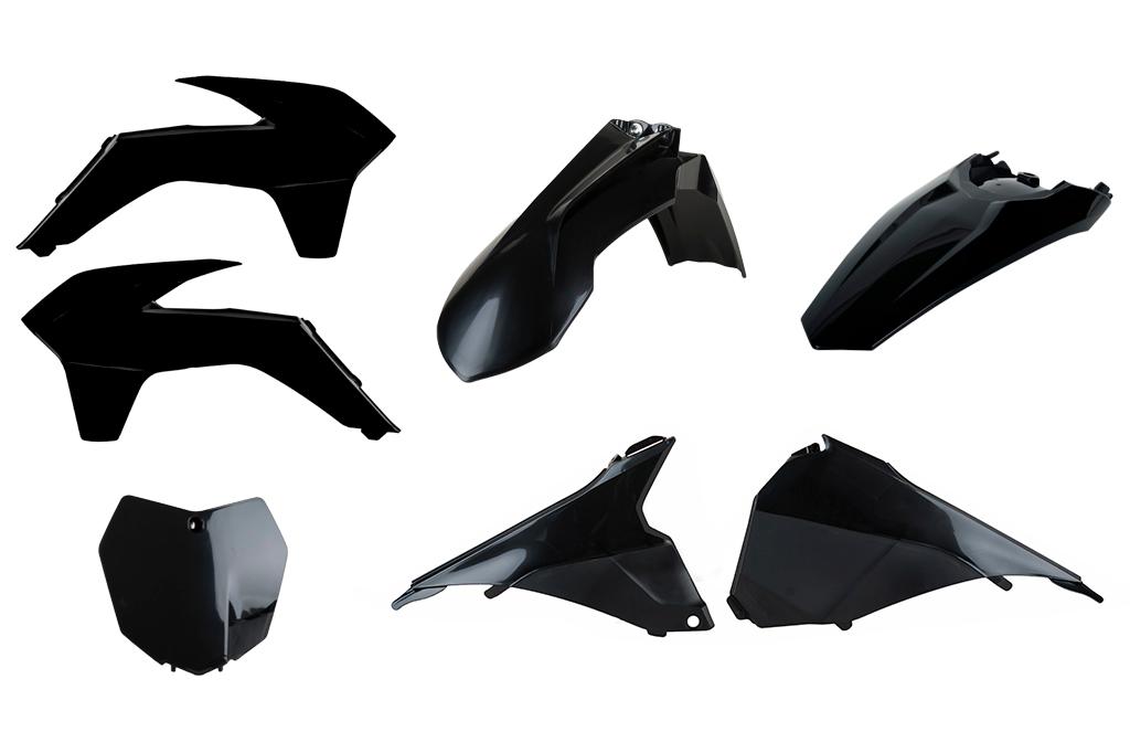 Polisport Black Full Plastics Kit - Ktm Sx/Sxf/Xc/Xcf 2013-15