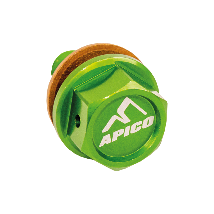 Apico Green Magnetic Sump Bolt - Kawasaki Kxf450 2019-24