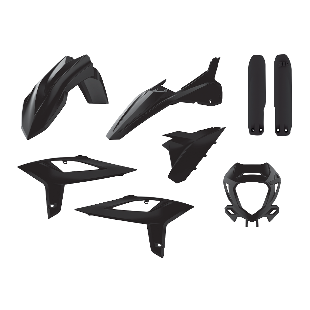 Polisport Black Full Enduro Plastics Kit - Beta 250/300/350/450 Rr 2020-22