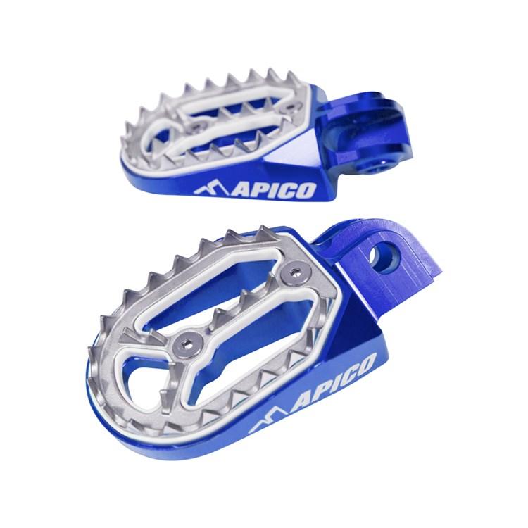 Apico Blue Pro-Bite Foot Pegs - Yamaha Yz65/85 1998-2023, Yz 125/250 1999-2023, Gas Gas Ec Models 1997-2017