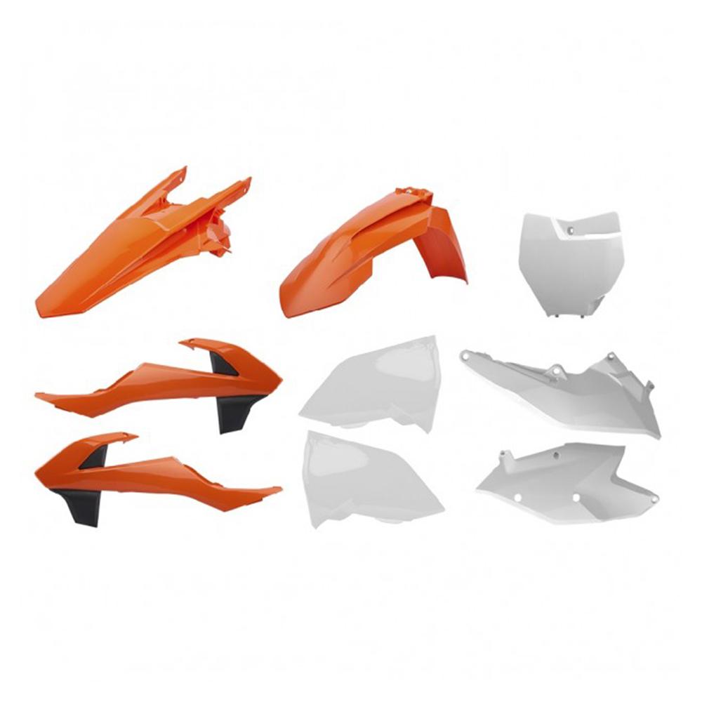 Polisport Orange/White Plastics Kit - Ktm Sx 125/150/250 & Sxf 250/350/450 2016-18 - Oem '18 ()
