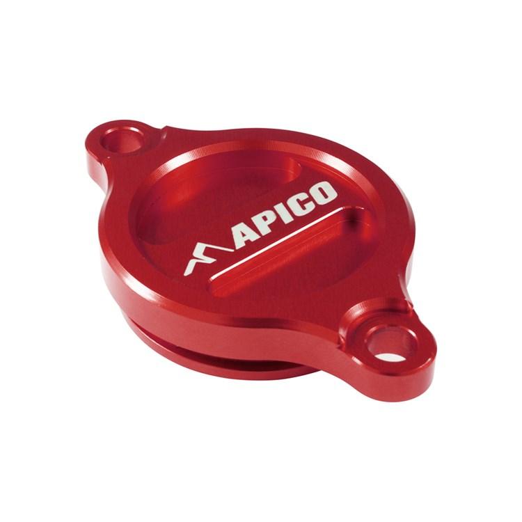 Apico Red Oil Filter Cover - Suzuki Rmz250 2007-22, Rmz450 2005-22