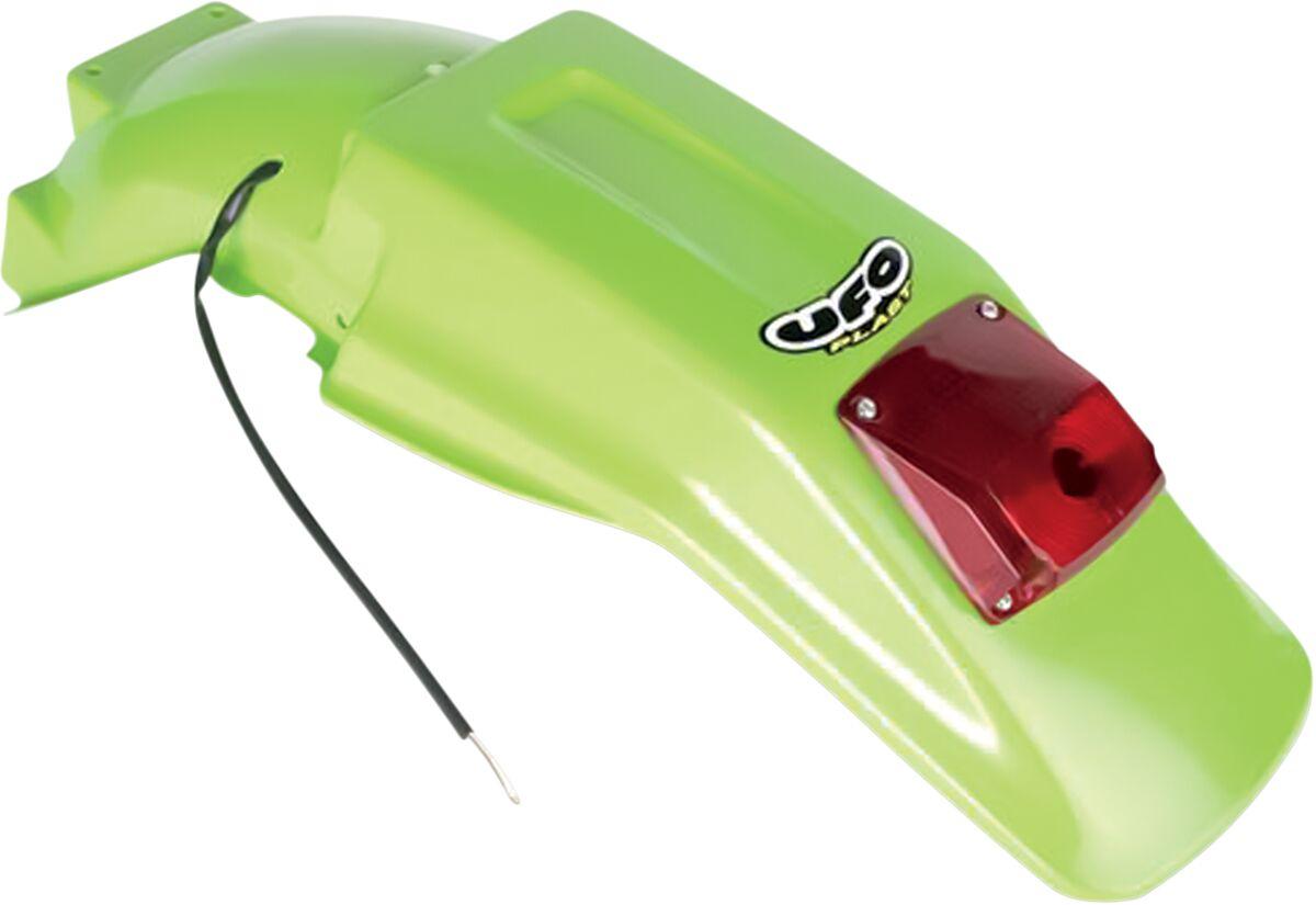 KA02715#026 - UFO Enduro Rear Fender With Tail Light - Kawasaki KDX200 1990-94 - Green