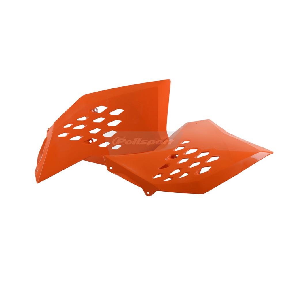 Polisport Orange Radiator Scoops - Ktm Sx/Sxf 2007-10, Exc/Exc-F 2008-11