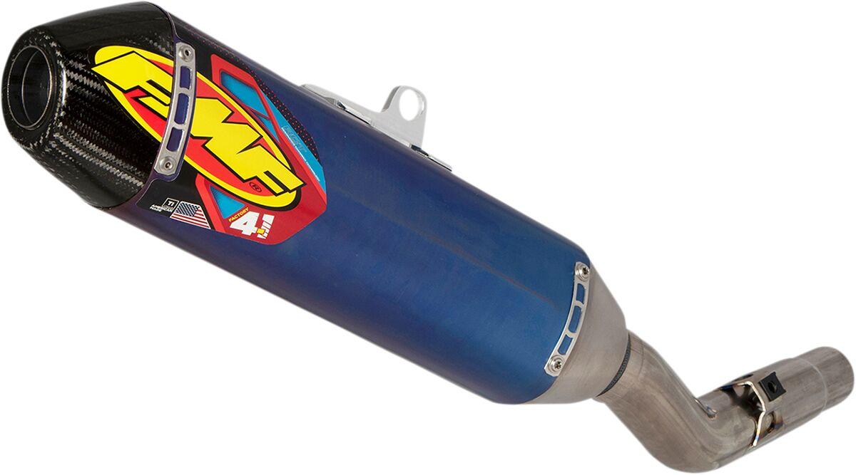 045648 - FMF Factory 4.1 RCT Slip-On Steel/ Ti Silencer For Husqvarna FE 250/350/450/501 2020-22 For Blue