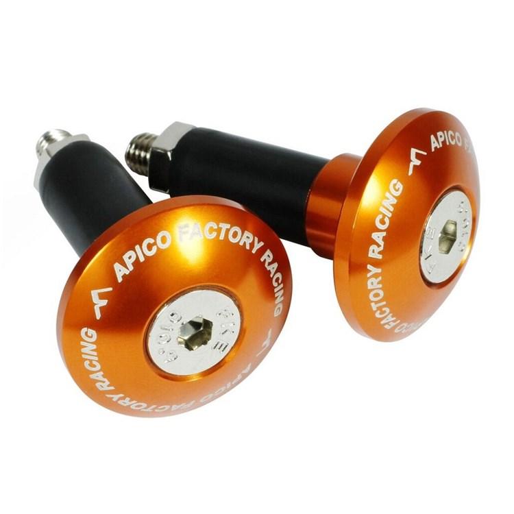 Apico Orange Handlebar Bar End Plugs - 14Mm