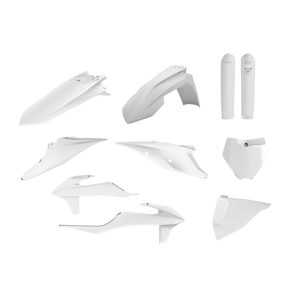 Polisport White Full Plastics Kit - Ktm Sx 125/150/250 & Sxf 250/350/450 & Xc/Xc-F 125/250/300/350/450 2019-22
