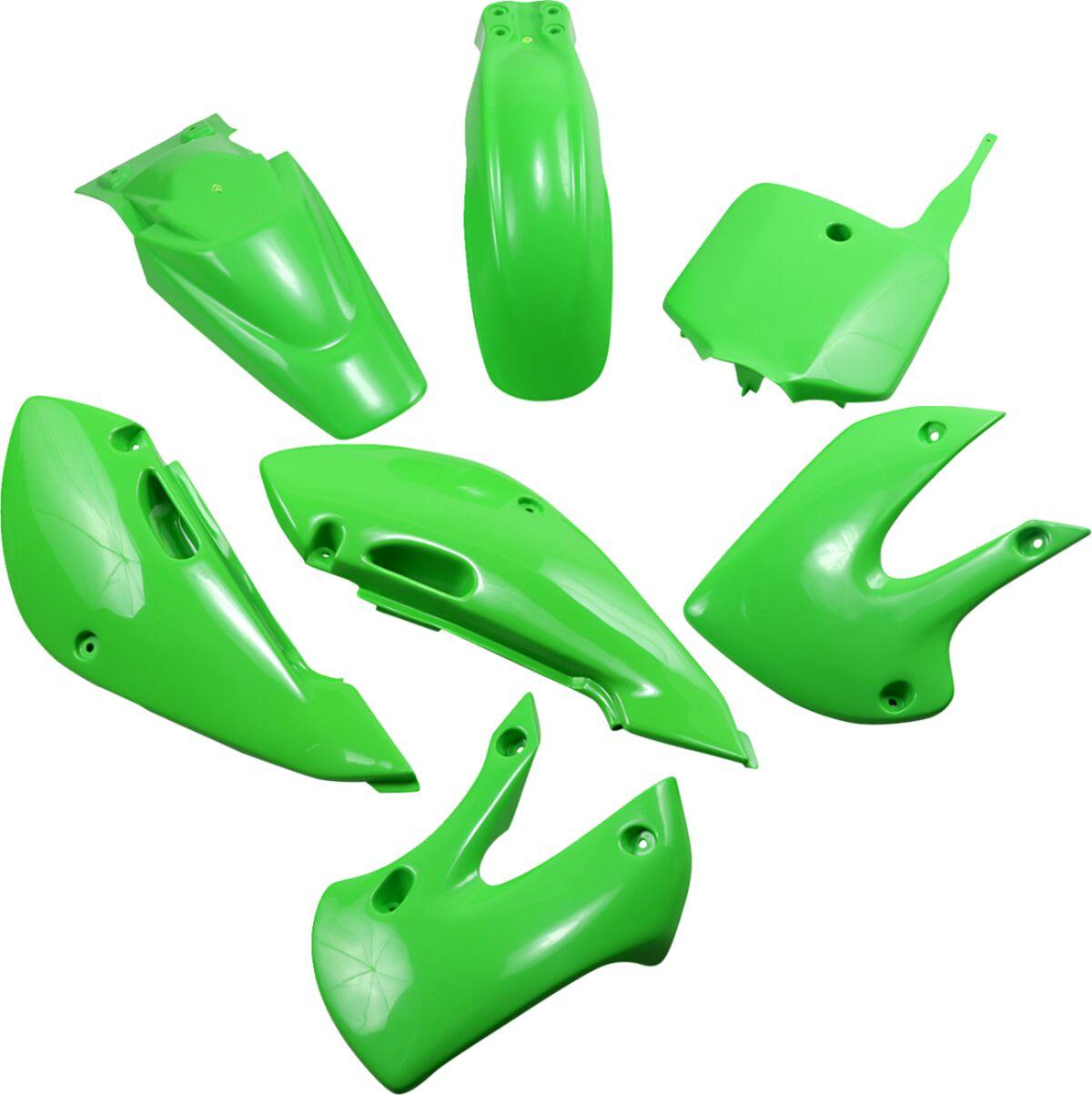 KA37002@026 - UFO Full Plastics Kit - Kawasaki KX65 2001-14, KLX110 2001-09 - Green