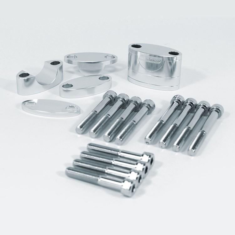 Apico Silver Handlebar Riser Kit For 28.6Mm Fat Bars