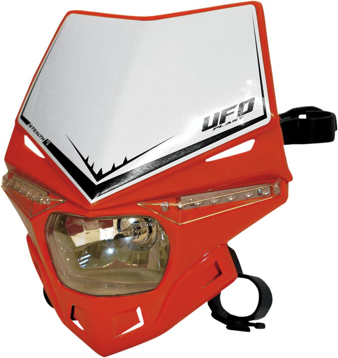 PF01715#070 - UFO Stealth 12V Headlight With LED Side Lights - Red